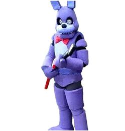 2023 Fábrica nueva cinco noches en Freddy FNAF Toy Creepy Purple Bunny mascota disfraz traje Halloween Navidad vestido de cumpleaños