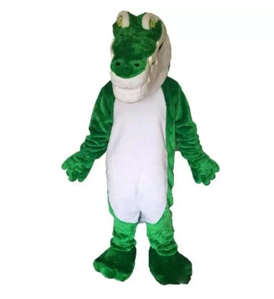 2023 venta de fábrica caliente traje de mascota de cocodrilo verde de dibujos animados foto Real