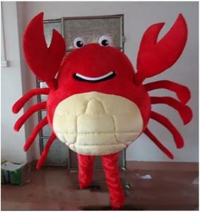 2023 Fabrieksverkoop hete rode krab mascottekostuum Halloween Kerst Verjaardag Props Kostuums