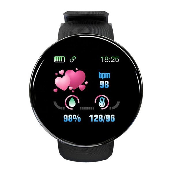 2023 usine en gros pas cher Smart Band D18 fréquence cardiaque moniteur de pression artérielle Bracelet intelligent avec écran rond