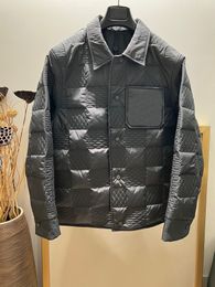 2023 herfst en winter nieuwste designer jas mode check naaien ontwerp Amerikaanse maat enkele rij knopen zwarte jas luxe hoge kwaliteit heren jassen