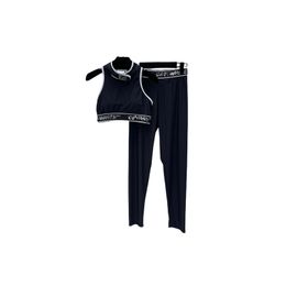 2023 Automne Mode Femmes Vêtements Deux Pièces Ensembles Célèbre Designer Survêtement Yoga Tenues Femmes Sport T-shirt Pantalon Lettre Complète Imprimé Leggings Pantalon