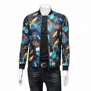 2023 Herfst Nieuwe Mannen Bloemen Gedrukt Jas Vintage Klassieke Fi Designer Bomber Jassen Mannen Party Club Outfit Ropa Hombre 6XL D0Ip #