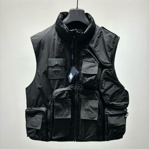 Gilet court fonctionnel en duvet d'oie blanc, multi-poches, taille européenne, nouvelle collection automne/hiver 2023