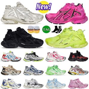 2023 Famous Balancia Track Runner 7.0 Casual Schoenen Graffiti Zwart Wit Heren Dames Blauw Grijs Groen Lime Fluo Groen Roze Oranje Zwart Sport Sneakers Trainers