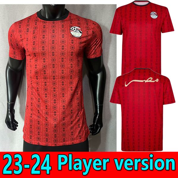 2023 Version du joueur FAN SALAH Egypte Home Soccer Jerseys 23/24 Chemise de l'équipe nationale A. HEGAZI KAHRABA RAMADAN M.ELNENY Uniformes de football à domicile 3ème kit HOMMES TOPS 888