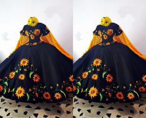 2023 Fashinable Mexcian Quinceanera -jurken geborduurd Off Schouder Bow Charro Sweet 15 Dress Party Formele jurken Thema Vinatge5755610