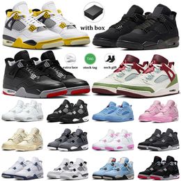 Air Jordan 4 Retro Off White Travis Scott Jumpman 4 4s basketball shoes for men women J4 Military Black Cat Sail Red Thunder University Blue【code ：L】Sports Sneakers Trainers