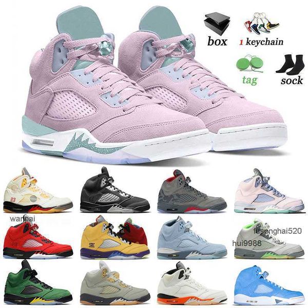 2023 Mode 5 5s Hommes Baskets Chaussures De Basketball Jumpman Baskets Racer Bleu Pâques Camo Anthracite Vert Haricot Bleu Oiseau Jade Horizon Raging FireJORDON JORDAB