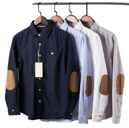 2023 mode all-match losse tops mannelijk merk lange mouwen patchkleding heren casual shirts mannen oxford retro shirt Japanse zakelijke trendy