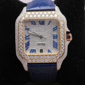 Reloj de pulsera cuadrado de acero inoxidable de lujo personalizado, reloj automático de regalo para hombre, marca de moda VVS Moissanite, 2023