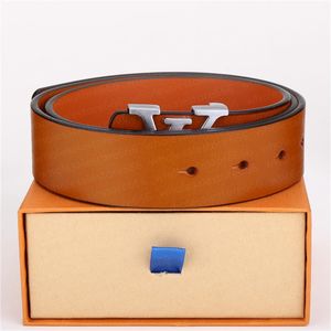 2023 Fashion Classic Men Designer ceintures Femmes pour hommes, lettre décontractée lisse Boucle de luxe Largeur Largeur 3,8 cm avec tailles de boîte 105 à125 cm Small Orange Box