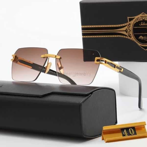 2023 lunettes de mode New RAND EVO ONE Style Frameless Pilot Lunettes de soleil hommes femmes Vintage Brand Design UV400 Lunettes de soleil DITA Avec étui 3YW9Z