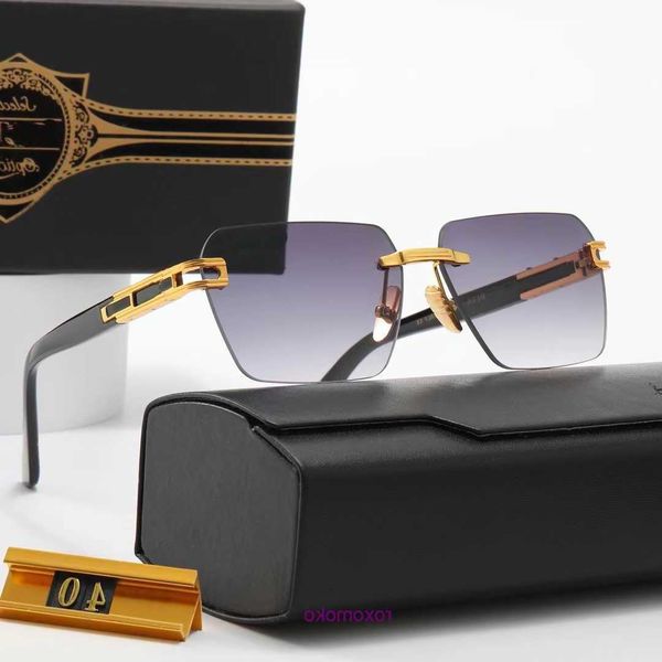 2023 lunettes de mode New RAND EVO ONE Style Frameless Pilot Lunettes de soleil hommes femmes Vintage Brand Design UV400 Lunettes de soleil DITA Avec étui 6343