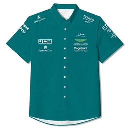 2023 Fashion F1 Heren Polo Formule One Team Aston Martin Uniform Alonso Racing Suit Moto Cycling Suit Dames T -shirts Kleding