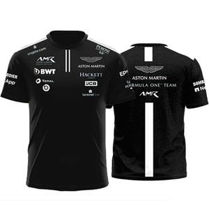 2023 Fashion F1 Herenpolo Formule 1 Team Aston Martin Gedrukt Ronde Hals Sport Vrije tijd Volwassen Kinderen Zomerracen