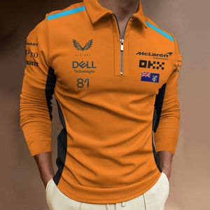 2024 Fashion F1 Men's Polo 4 Norris Formula One Team Racing McLaren 81 Sports extérieurs à manches longues