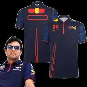 Fashion F1 Men's Polo Formula One Team Oracle Red Color Bull Racing Sergio Perez Traje de carreras Fan de fanáticos Moto Tees