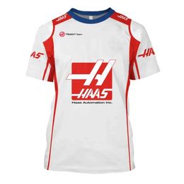 2023 Fashion F1 Heren T -shirt Formule 1 Team Summer Hass Damesronde Neck Street 3D Printing Racing Outdoor Adult Childr