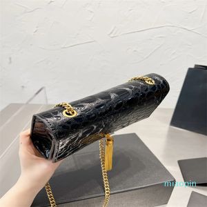 2023-Fashion sac à main unique sac à bandoulière flip portefeuille grain de crocodile boucle en métal d'origine Le matériau est qualitatif doux lustre brillant