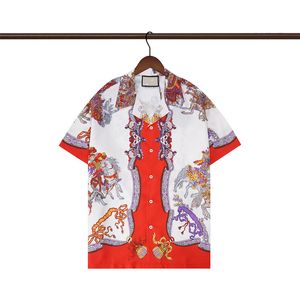 2023 Mode Hawaii Bloemen Letter Print Strand Shirts Mannen Designer Zijden Bowling Shirt Casual Shirts Mannen Zomer Korte Mouw Overhemden M-3XL