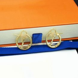 2023 créateur de bijoux de mode Huggie pendentif boucles d'oreilles grand cercle pour les femmes boucle d'oreille concepteurs lettre V boucles d'oreilles cadeau