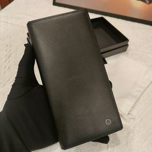 Cartera larga de moda 2023, tarjetero de diseñador, bolso de cuero de lujo para hombre, bolso a cuadros de cuero Premium, monedero, caja Original