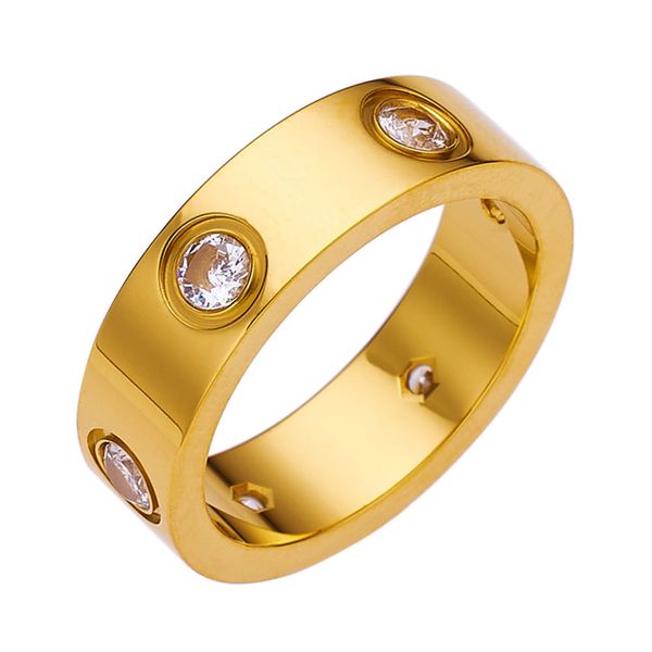 2023 Anillos de banda de amor de moda para mujeres Anillos para hombres Anillos de diamantes chapados en oro de 18 quilates Tamaño 5-11 Anillo de anillo de banda de pulgar Joyería Pareja Regalos Anillo al por mayor a granel