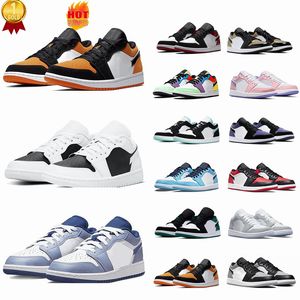 2023 Mode Laag gesneden 1 Jumpman 1S Men Dames Basketbalschoenen OG Toe Phantom Medium Olive Concord Patent University Licht Wolf Sneakers Unisex 36-46 Permeabiliteit