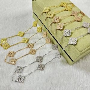 2023 Fashion Luxe Van Clover Ketting Merk Tien Bloem Diamant 18k Gouden Ketting Hoge Kwaliteit Rvs Designer Ketting sieraden