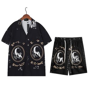 2023 Fashion Heren tracksuits Pak Dames Summer Casual Shirt Suit Designer Heren gedrukt shirt Short Style Suit Hip Hop Street Sportswear G24S1