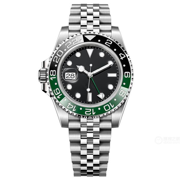 2023 Moda para hombre Reloj de cerámica mecánico de lujo 40 mm 904L Todo el acero inoxidable Reloj de vidrio templado a mano Reloj de lujo informal clásico de negocios Montreux