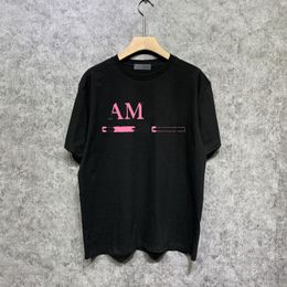 2023 mode hommes T-shirts designer luxe hommes T-shirts été simplicité pur noir 7 couleur rose lettre manches courtes haut en coton