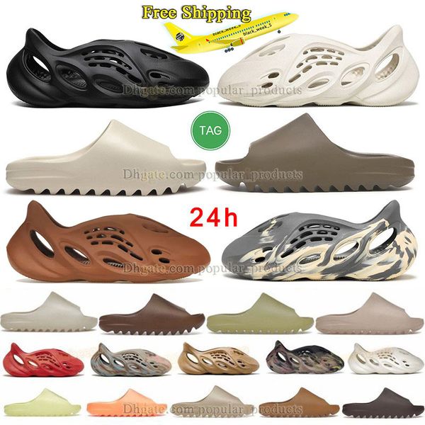 Designadores zapatillas de espuma corredores de espuma de gran tamaño US 13 47 Zapatos de envío gratis Onxy Black Bone Sand Platform Sandalias Famás