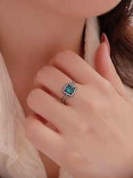 2023 Mode Nieuwe Europa En Amerika Hot Selling S925 Sterling Zilveren Jade Ring Mode Veelzijdige Zirkoon Ring Vrouwen sieraden