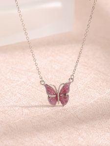 2023 Mode New European and American Vintage S925 Sterling Silver New Dropped Butterfly Collier Tempérament Collier Femme