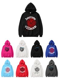 2023 Fashion New Men Diseñador de sudadera con capucha SP5DER Capasis casual Pentagrama Penta Spider Men Mujeres Sweater Flower Sweater Red Spider Web Héroes Héroes Héroes