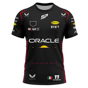 2023 Mode Nieuwe Mannen T-shirts Formule 1 Racing Team Seizoen Rode Zomer Max Checo 11 Sport Vrouwen Tee Korte mouw Kinderkleding Tops