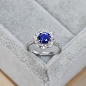 2023 mode nouvelle bague en argent S925 luxe ovale bleu pagode pierre diamant bague élégante personnalisée bague de fiançailles