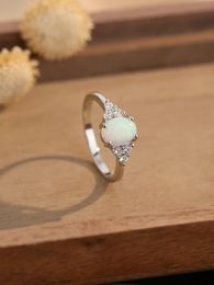 2023 Mode Nieuwe S925 Sterling Zilver Veelzijdige Temperament Ring Japanse Zachte Witte Aobao Set Diamond Design Ring Vrouwelijke
