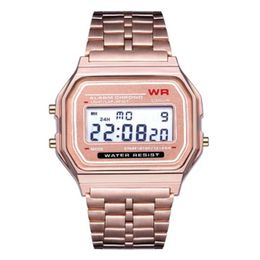 2023 mode rétro Vintage or montres hommes électronique numérique montre lumière LED robe montre-bracelet relogio masculino FYMHM1022105