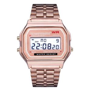 2023 Mode Retro Vintage Gouden Horloges Mannen Elektronische Digitale Horloge LED Licht Jurk Horloge relogio masculino FYMHM1022105