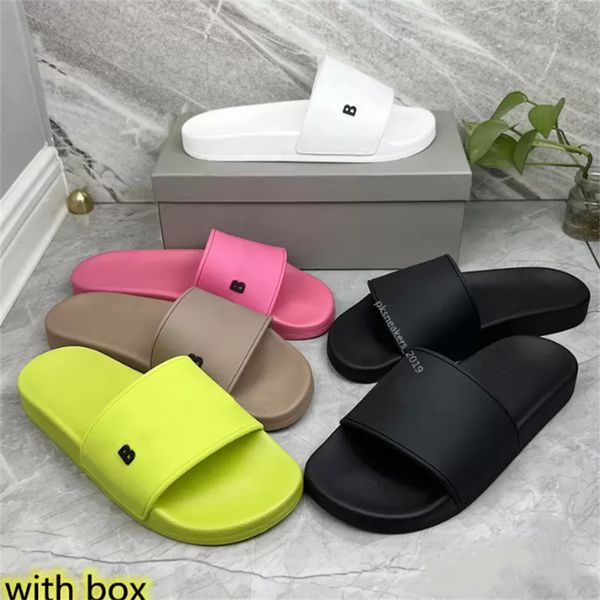 2023 Fashion Slipper Sliders Paris Slides Sandals Slippers for Men Women with Original Box Designer Hot Designer Flip Flip Flip avec Box Sixz 35-45 Designer Slippers