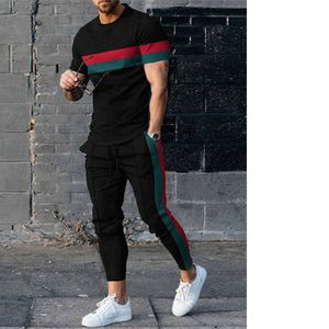 2023 hauts à la mode pantalons survêtement vêtements de sport à manches courtes t-shirt pantalons de survêtement longs Streetwear 2 pièces ensembles hommes vêtements