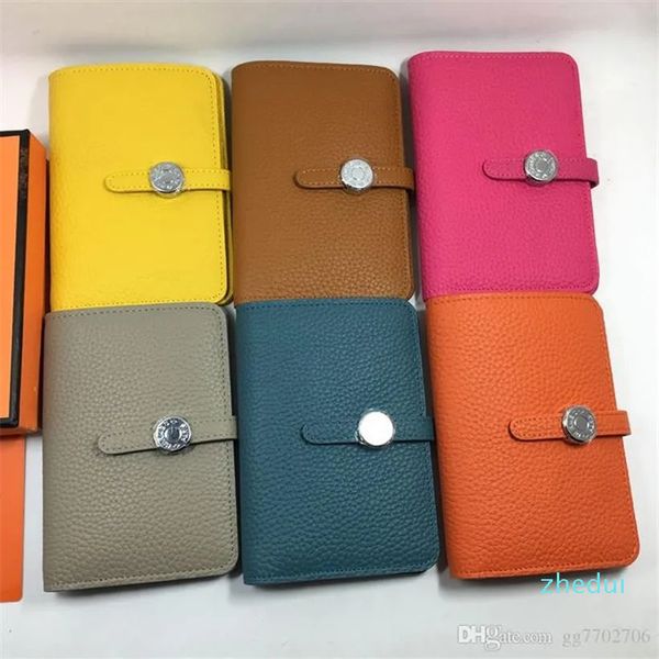 2023-Fashion Women Credit Card Holder Wallet Real Leather Hasp ID Card Case Purse with Zipper Coin Pocket Windows Female Billfold