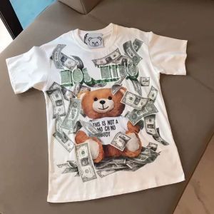 Mode T-shirt pour femmes été nouvelle haute qualité à manches courtes T-shirts de marque Couleur l'ours col rond coton Italie luxe hommes femmes lâche Moschino T-shirt