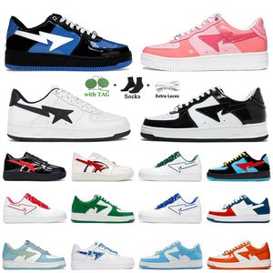 2023 deportes de moda cómodos zapatos casuales diseñador Sk 8 plataforma zapatillas Sta charol verde negro blanco rosa azul para hombres mujeres entrenadores convirtiéndose