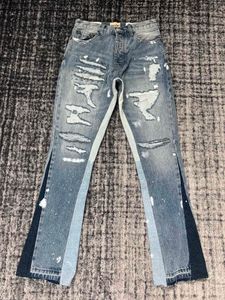 2023 fashions Jeans bleus skinny déchirés en détresse pour hommes ~ US TAILLE 29-40 jeans ~ slim moto moto biker causal denim pantalon hip hop jeans