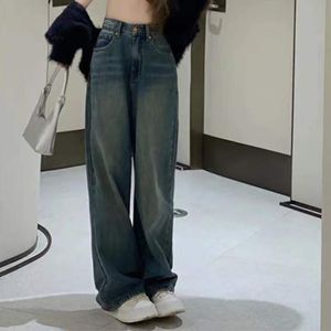 2023 Vrouwelijke Vintage Streetwear Jeans Nieuwe Vrouwen Hoge Taille Rechte Wijde Pijpen Jeans Molen Wit Denim