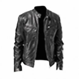 2023 Fi Hommes Veste en cuir Slim Collier PU Court Manteau Mâle Coupe-vent Moto Revers Diagal Zipper Veste d'extérieur S2pq #